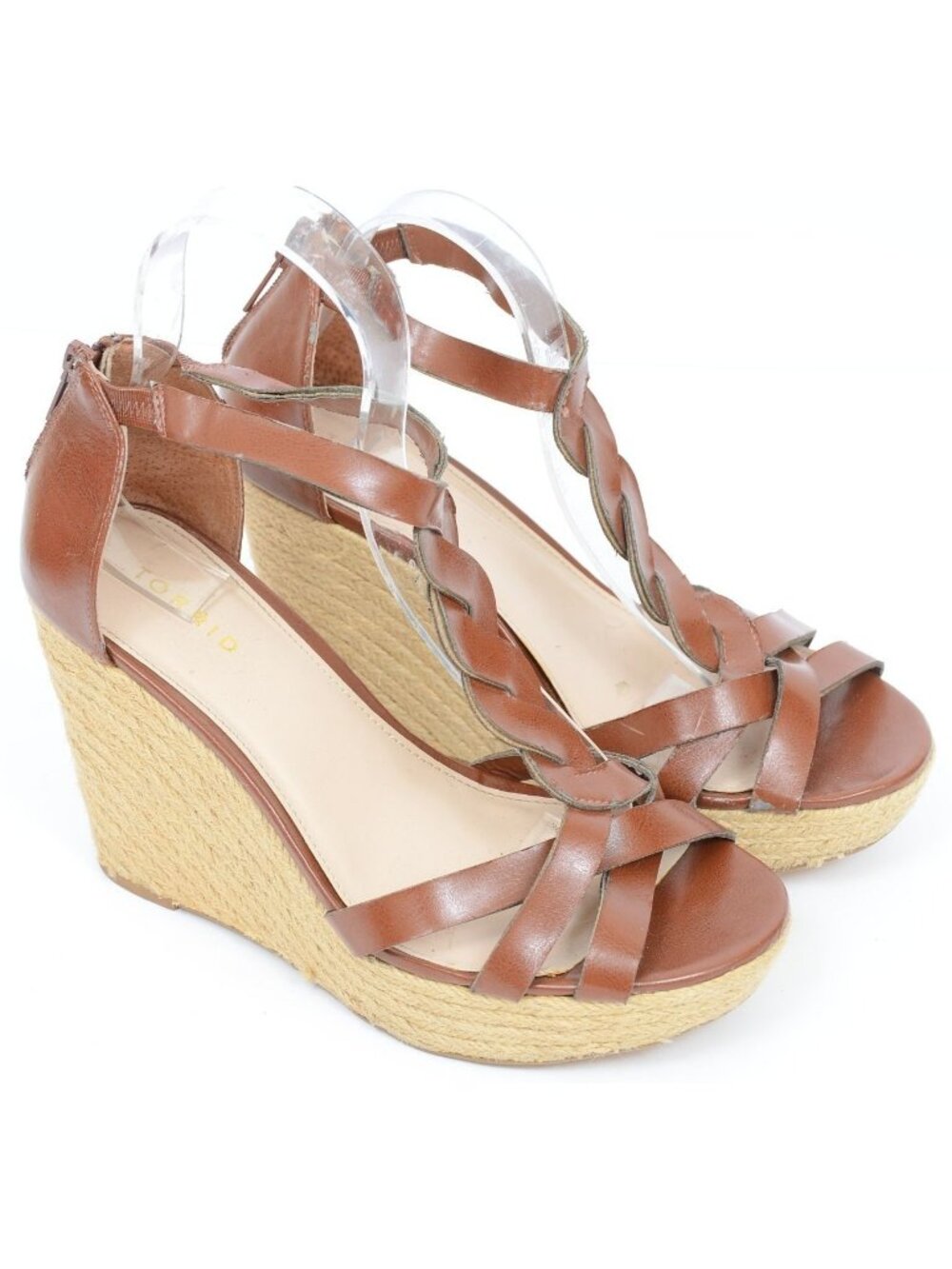 Torrid Women's 10 WIDE Braided T-Strap High Jute Wedge Sandal Boho Vacation